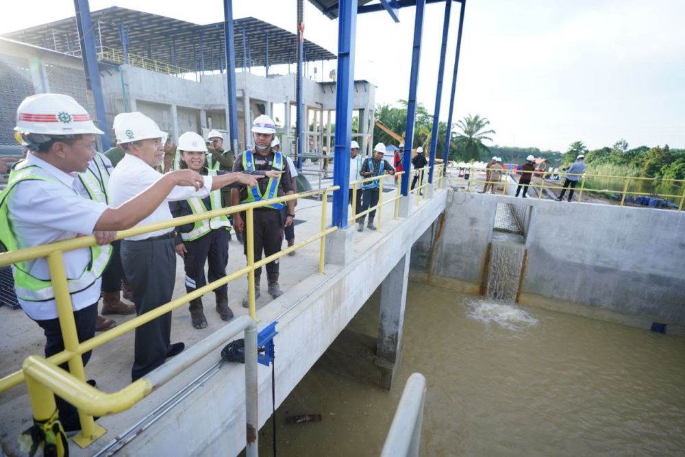 Hampir Rampung, Gubernur Riau Cek Proyek SPAM Pekanbaru-Kampar di Kualu