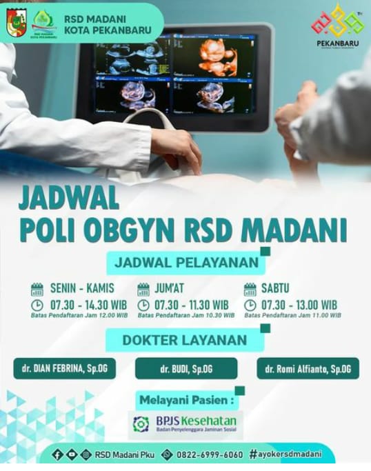 RSD Madani Pekanbaru Buka Pelayanan Poli Obgyn, Ini Jadwalnya