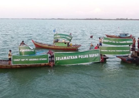 Unjuk Rasa di Laut, Nelayan Pulau Rupat Tolak Ekspor Pasir Laut