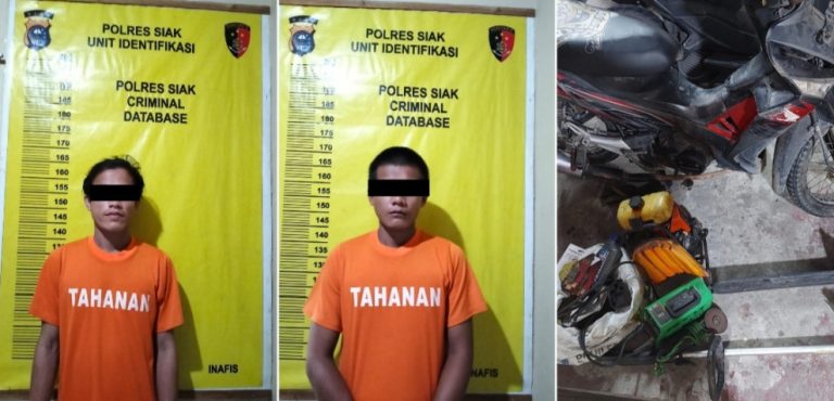 Polsek Tualang dan Polsek Minas Amankan Pelaku Pembobol Bengkel di Siak