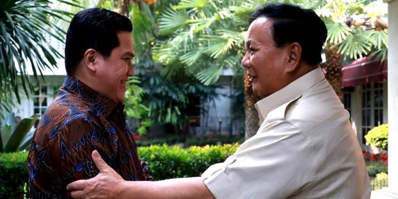 Orang Dekat Jokowi, Erick Thohir Sosok Paling Mungkin jadi Cawapres Prabowo Subianto