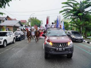 Dimulai dari Kota Pekanbaru, Pawai Kirab Pemilu 2024 Berakhir di Lapangan Pelajar Bangkinang