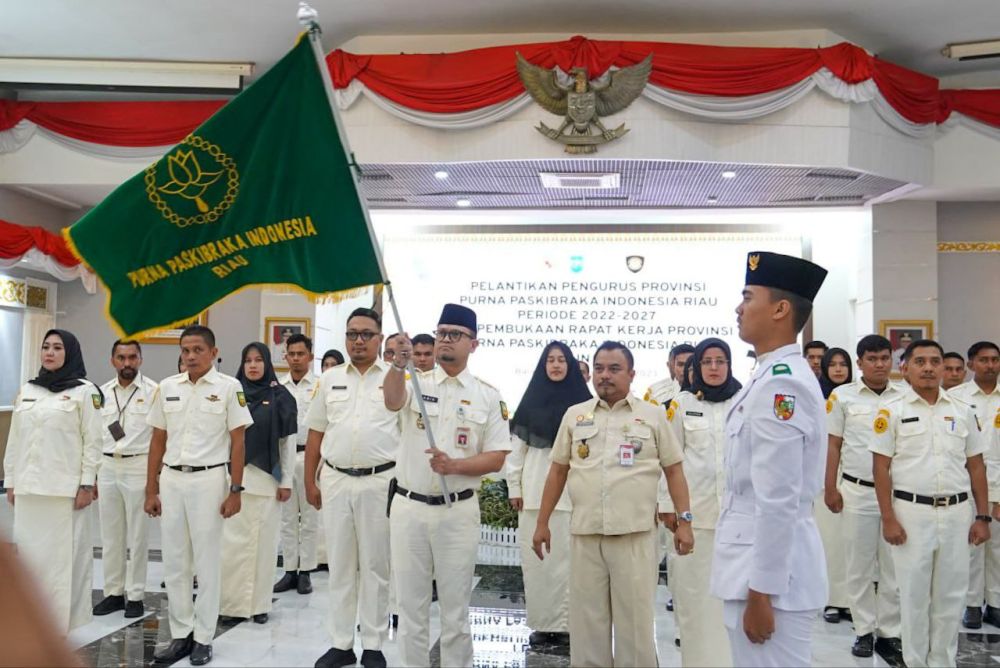 Wagubri Lantik Pengurus Purna Paskibraka Riau Periode 2022-2027