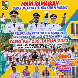 Besok, Kelurahan Pebatuan Gelar Gerak Jalan Santai dan Senam Massal Berhadiah Fantastis