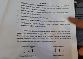 Polda Riau Lambat Eksekusi Chandra Alias Aguan, Saudara Korban Bilang Begini