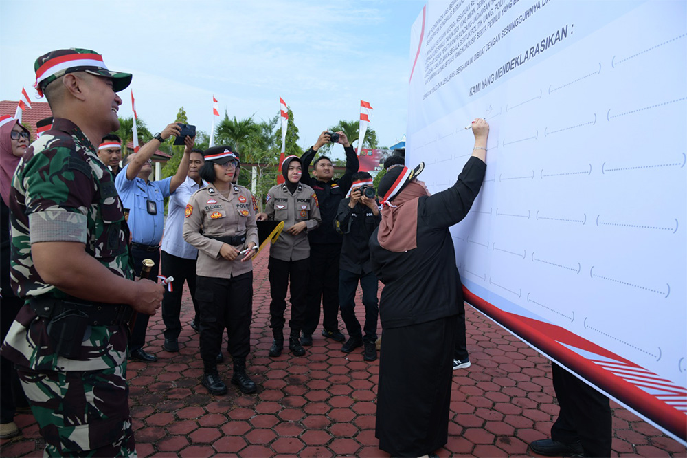 Apel Kebangsaan, Bupati Deklarasikan Jaga NKRI dan Ciptakan Pemilu Damai