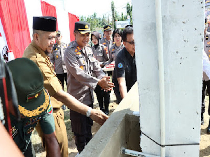 Serahkan Sumur Bor di Sepungguk, Pemkab Kampar Apresiasi Polres KamparÂ