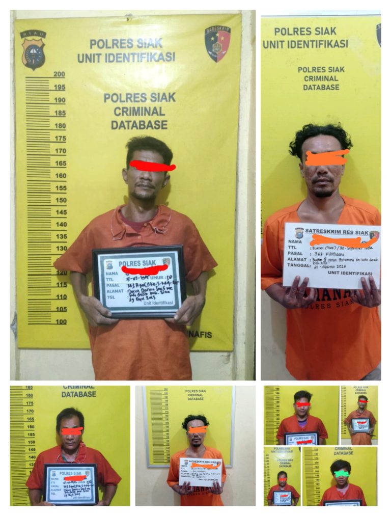 Polsek Koto Gasib Bersama Unit Opsnal Polres Siak Berhasil Mengamankan Lima Pelaku Pencurian Tabung