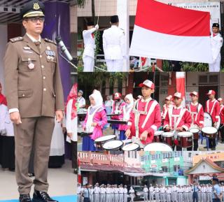 Kasi B Bidang Intelijen Kejati Riau Pembina Upacara HUT RI ke 78 di SMK Multi Mekanik Masmur