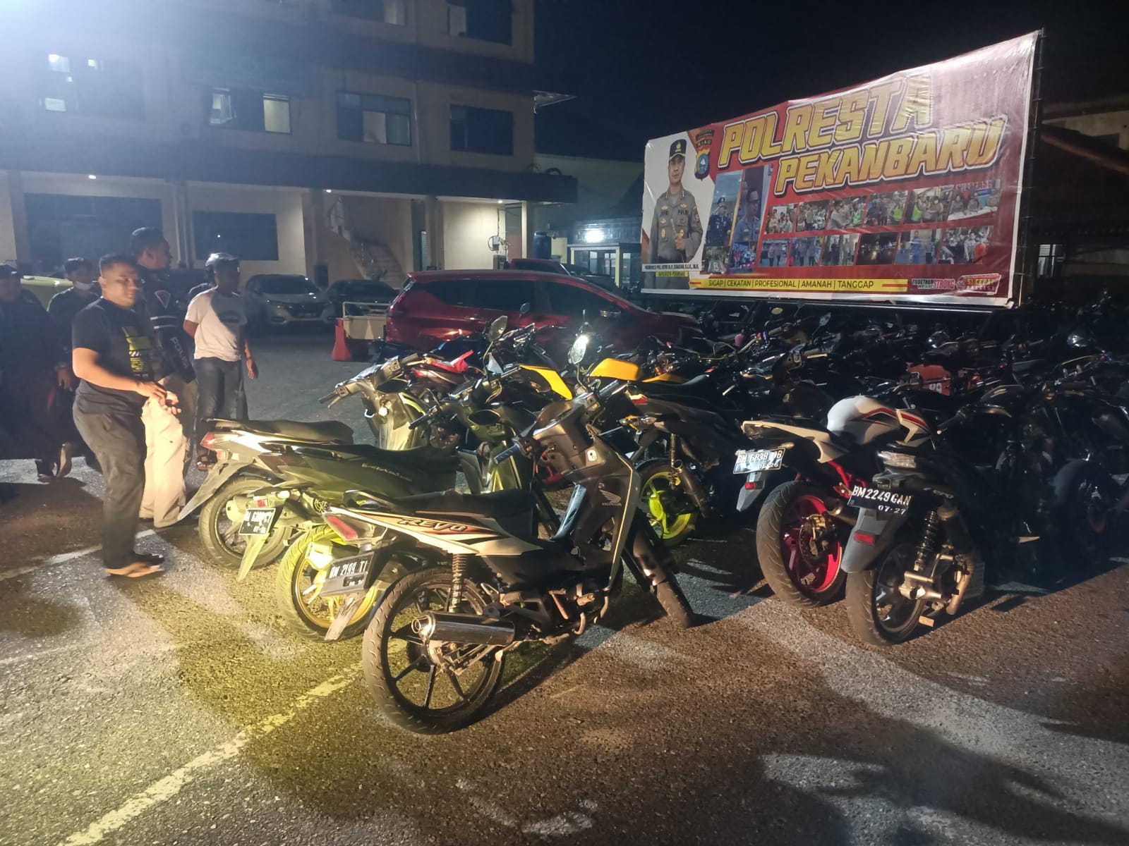 Gelar Patroli Malam Hari, 36 Sepeda Motor Diamankan Polresta Pekanbaru