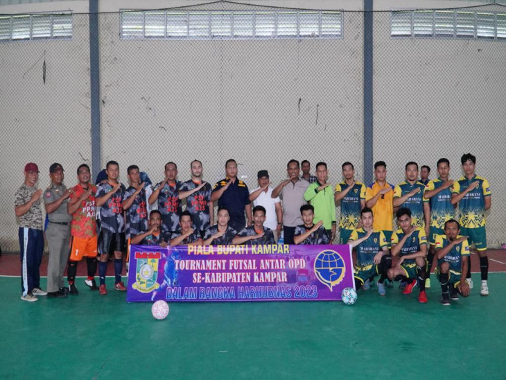 Harhubnas ke-53, Dishub Gelar Turnamen Futsal Antar OPD Se Kabupaten Kampar
