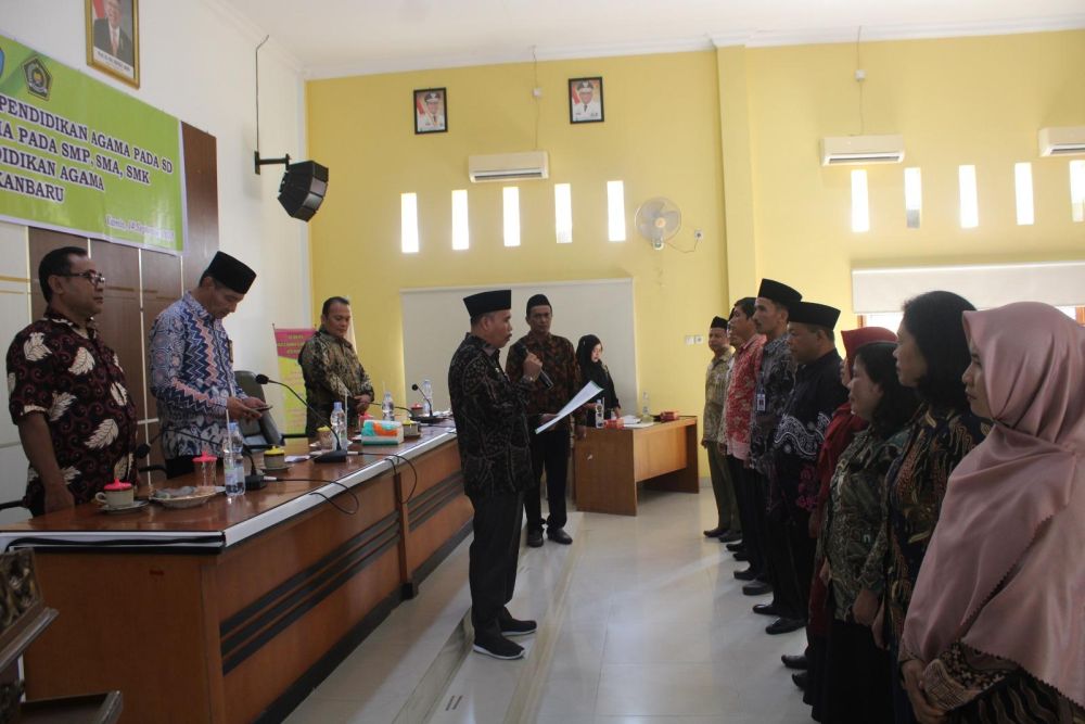 Kemenag Kota Pekanbaru Kukuhkan Pengurus KKG MGMP Pendidikan Agama