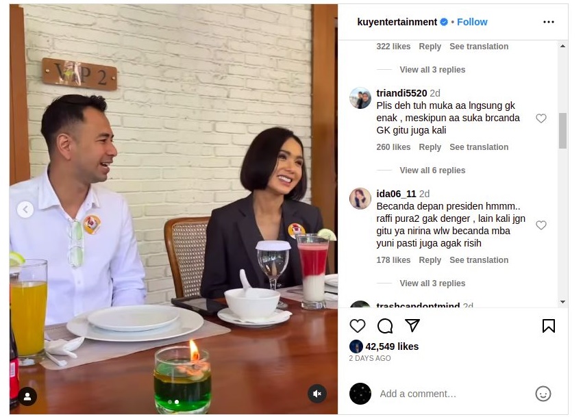 Nirina Zubir Disentil Usai Goda Raffi Ahmad & Yuni Shara Saat Makan Bersama