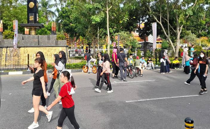 Aktivitas Masyarakat di Area CFD Pekanbaru Dibatasi karena Ada Roadshow Bus KPK