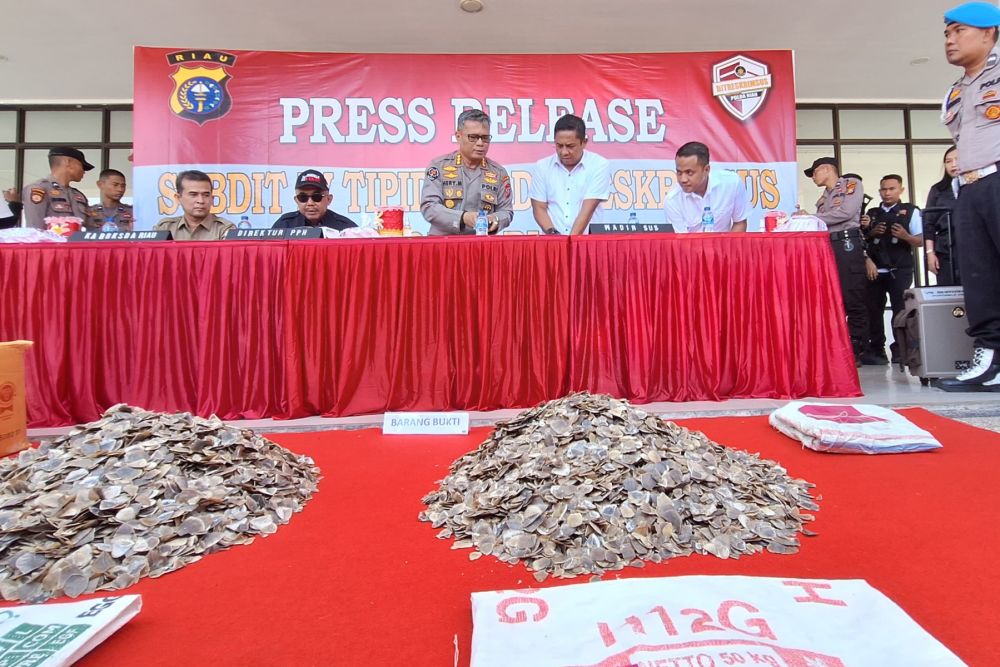 Polda dan BKSDA Riau Tangkap Penjual Kulit Tenggiling di PekanbaruÂ