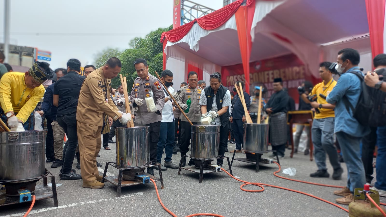 Polresta Musnahkan Sabu 64,4 Kg Asal Malaysia Jaringan Napi Narkoba Pekanbaru