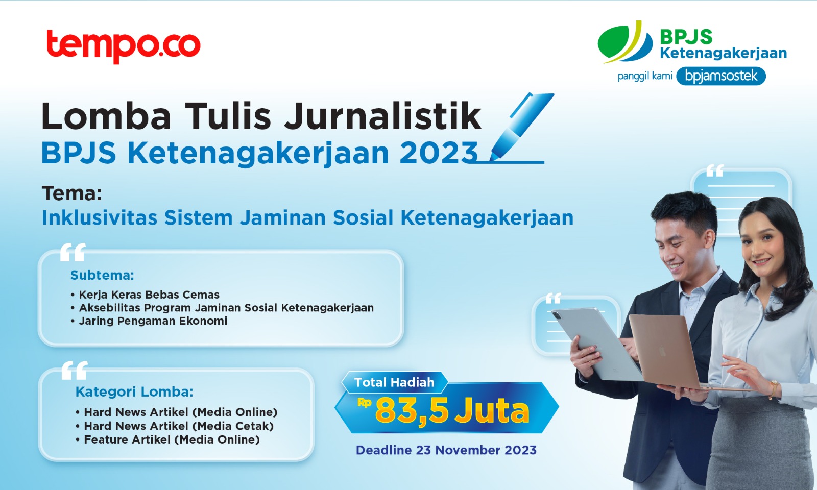 Semarakkan HUT Ke 46, BPJS Ketenagakerjaan Kembali Gelar Lomba Karya Tulis JurnalistikÂ