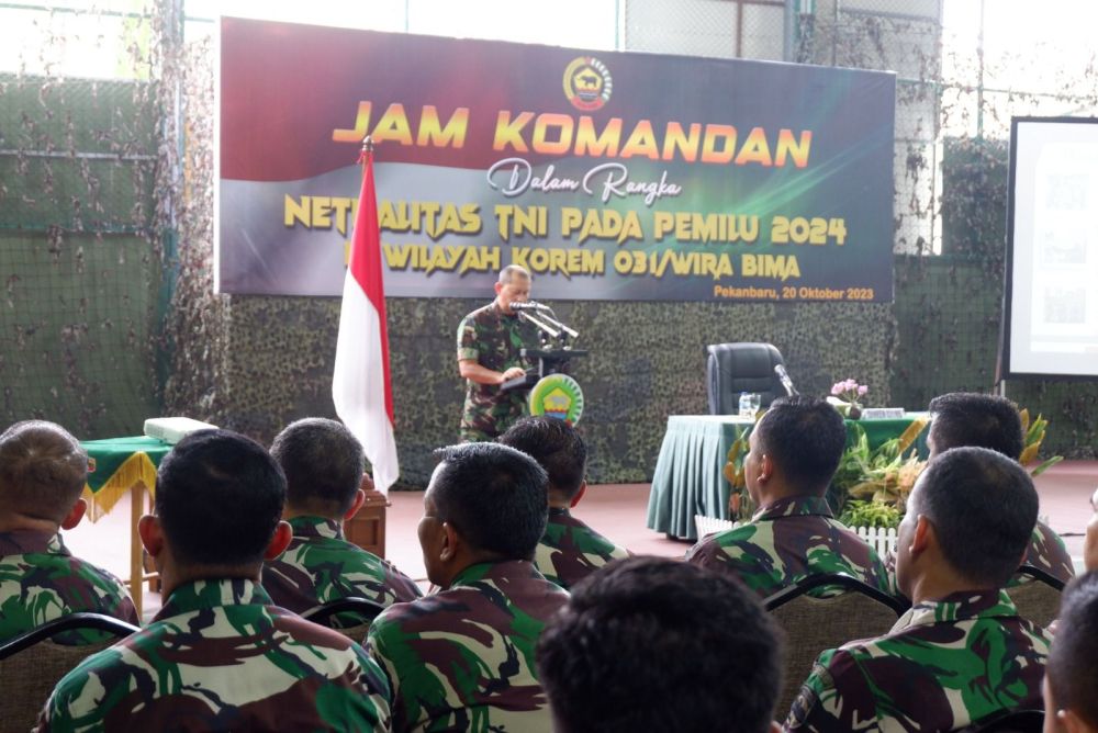 Dilarang Terlibat Politik, Danrem 031/WB Tegaskan Netralitas TNI Harga Mati