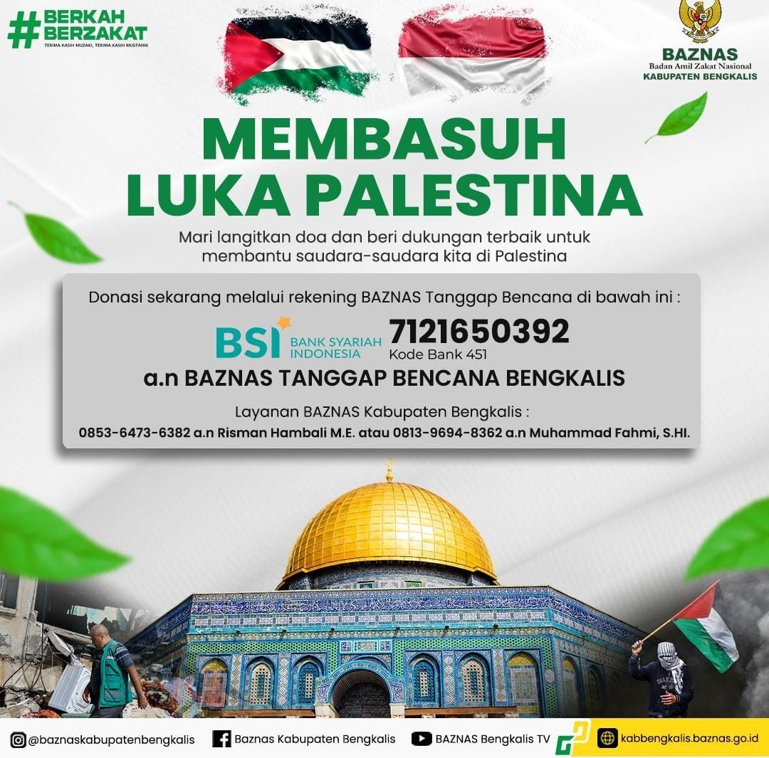 Baznas Bengkalis Imbau Umat Islam Ulurkan Bantuan untuk Warga Palestina