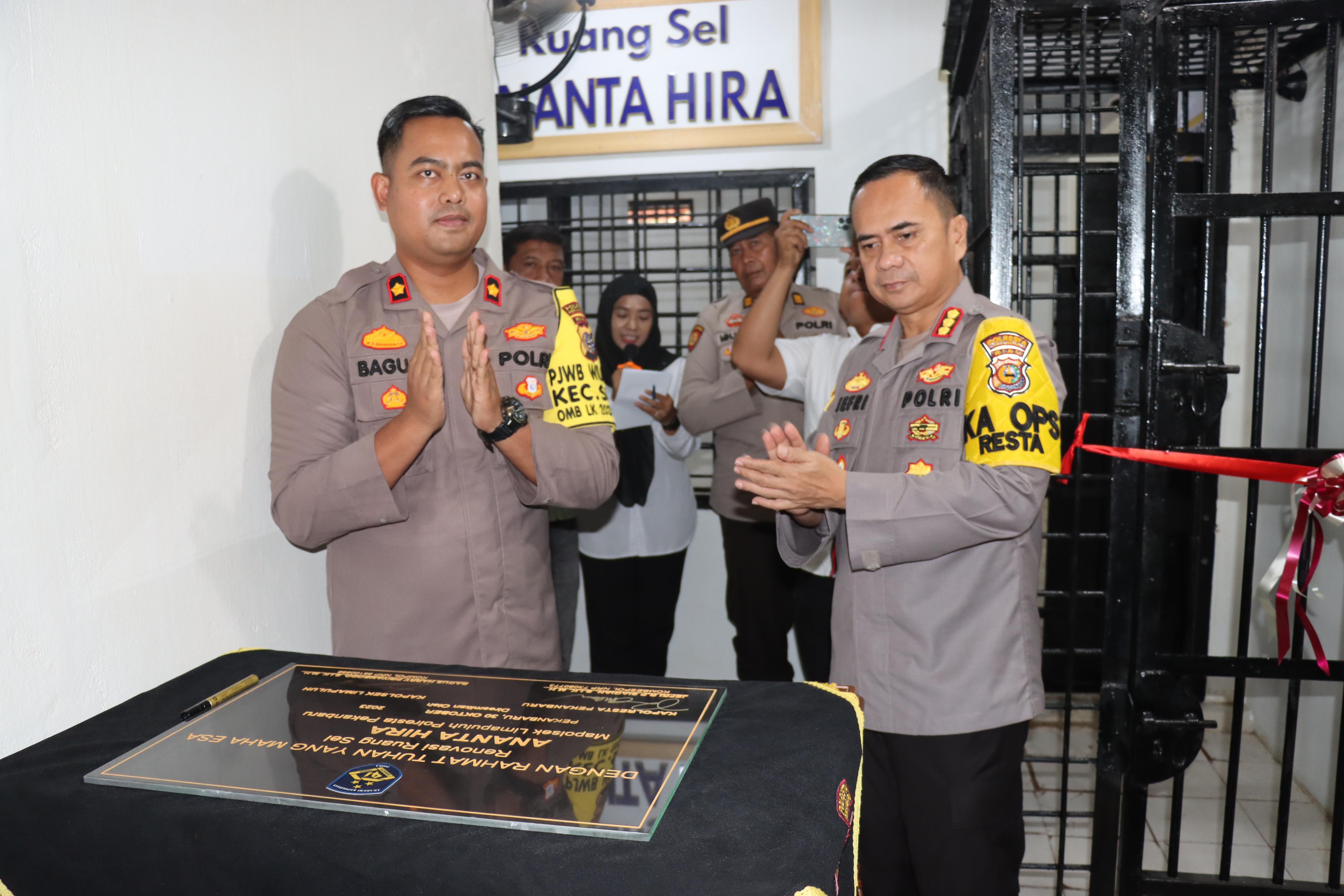 Kapolresta Pekanbaru Jefri Siagian Resmikan Rumah Tahanan Polsek Lima Puluh