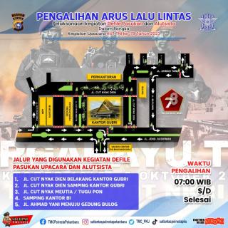 Polisi Alihkan Arus Lalu Lintas di Lokasi Perayaan HUT ke-78 TNI ke 78