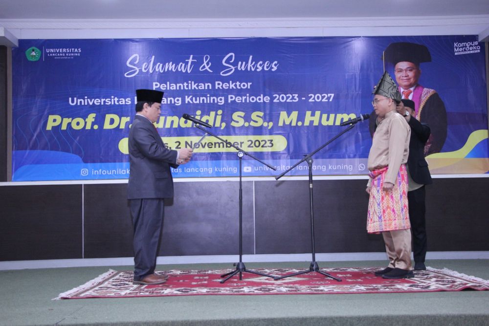 Prof Junaidi Dilantik sebagai Rektor Unilak Periode Kedua