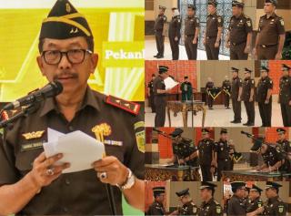 Kepala Kejaksaan Tinggi Riau Lantik Dua Koordinator dan Kajari Pelalawan