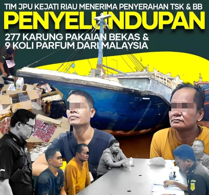 Tim JPU Kejati Riau Serah Terima Tersangka dan BB (Tahap II) Perkara Dugaan Tindak Pidana Kepabeanan