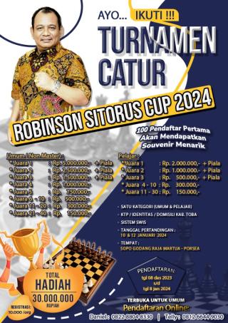 Ciptakan Atlet Handal Masa Depan, Dr. Robinson Mengadakan Turnamen Catur Cup 2024