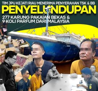 Tim JPU Kejati Riau Serah Terima Tersangka dan BB (Tahap II) Perkara Dugaan Tindak Pidana Kepabeanan