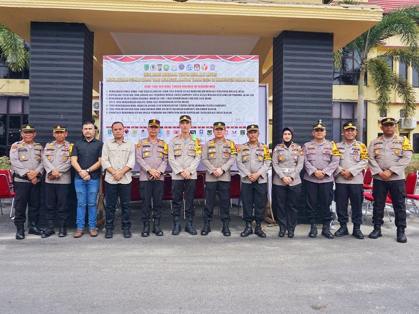 Polres Rohil Deklarasi Tertib Berlalu Lintas Demi Pemilu Damai 2024