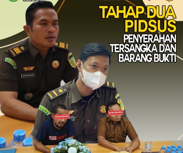 JPU Kejari Rohil Terima Penyerahan Tersangka dan BB (Tahap II) Perkara Belanja Langsung Setwan 2019