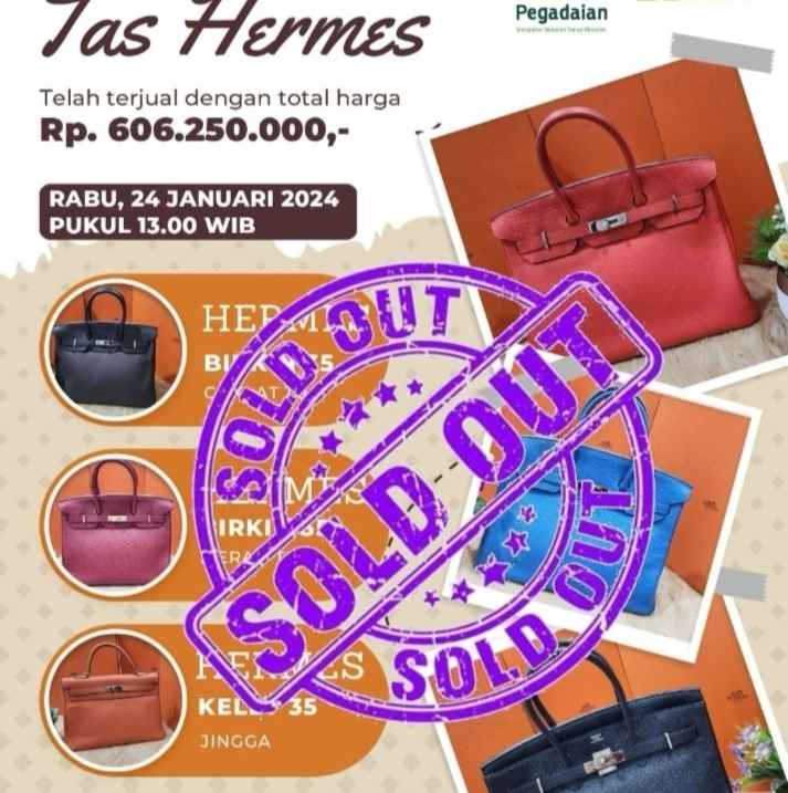 Pusat Pemulihan Aset Berhasil Melelang 6 Tas Hermes Hasil Sita Eksekusi Milik Istri Terpidana BT