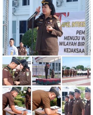 Kajari Rohil Pimpin Apel Pencanangan Kembali Pembangunan Zona Integritas Menuju WBK & WBBM