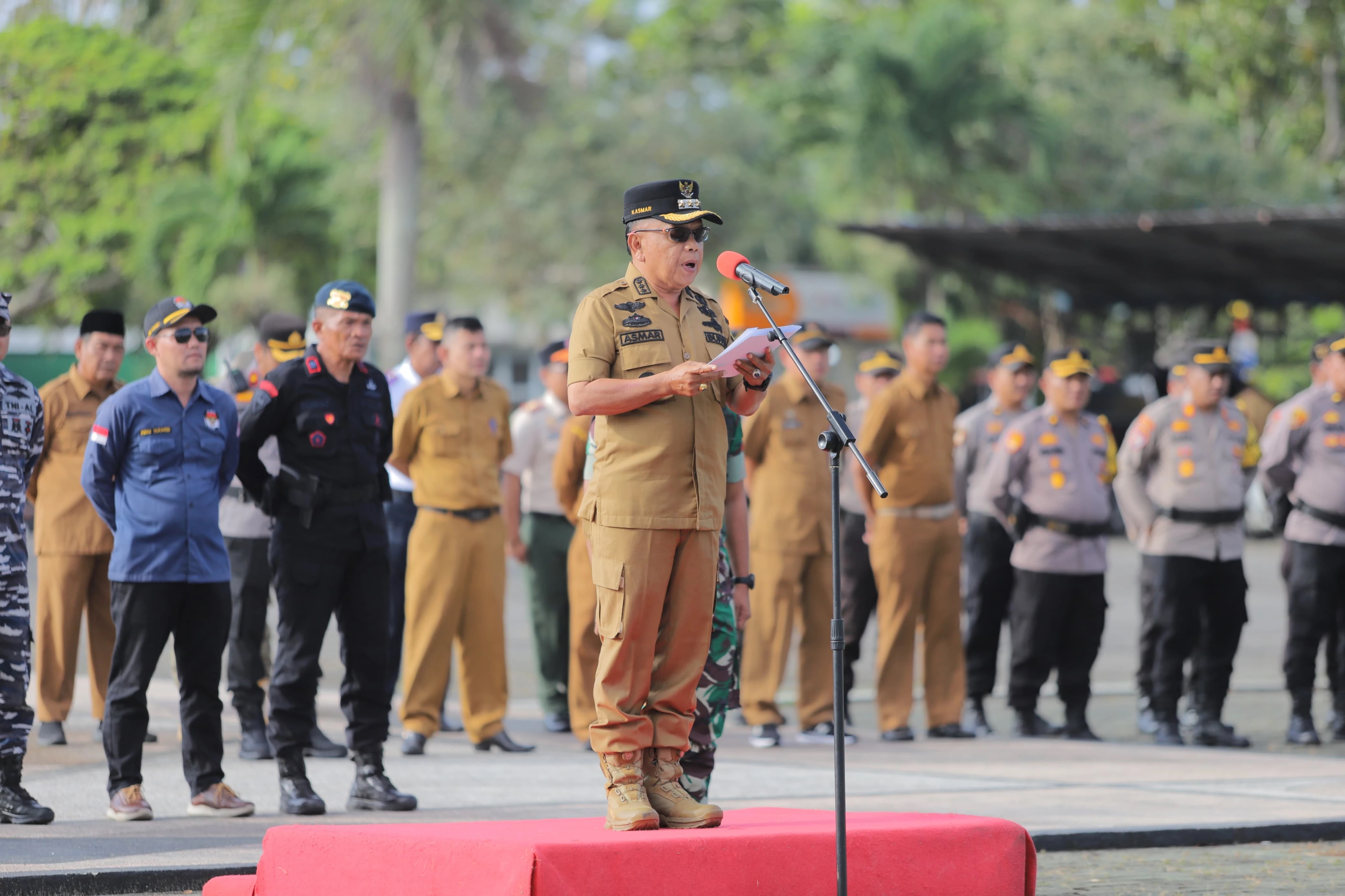Plt Bupati Asmar Pimpin Apel Sinergitas Kesiapan Pengamanan Pemungutan Suara Pemilu 2024
