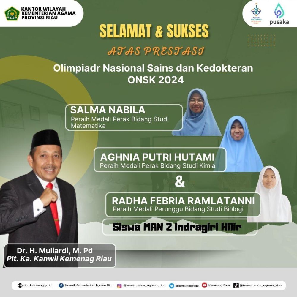 Siswa MAN 2 Inhil Raih 3 Medali di ONSK 2024