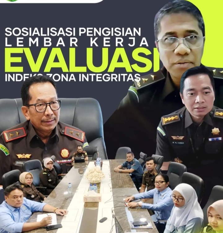 Kajati Riau Ikuti Sosialisasi Pengisian Lembar Kerja Evaluasi Indeks ZI menggunakan Aplikasi