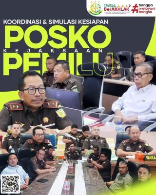Kajati Riau Ikuti Rakor & Simulasi Kesiapan Posko Kejaksaan saat Perhitungan Suara Pemilu 2024