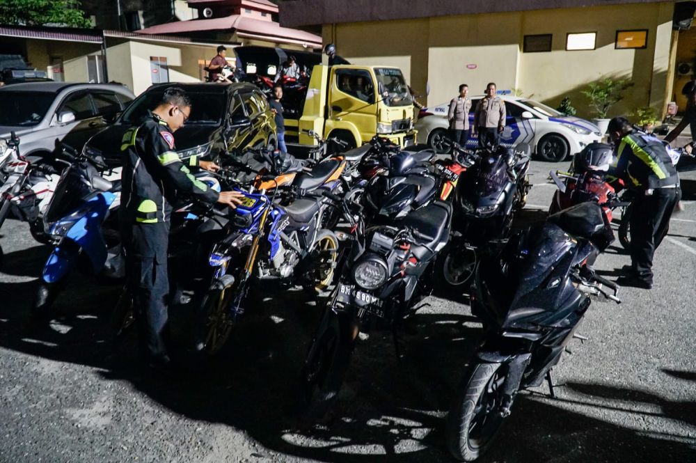 Polisi Amankan 47 Motor Gunakan Knalpot Brong dan Terlibat Balap Liar