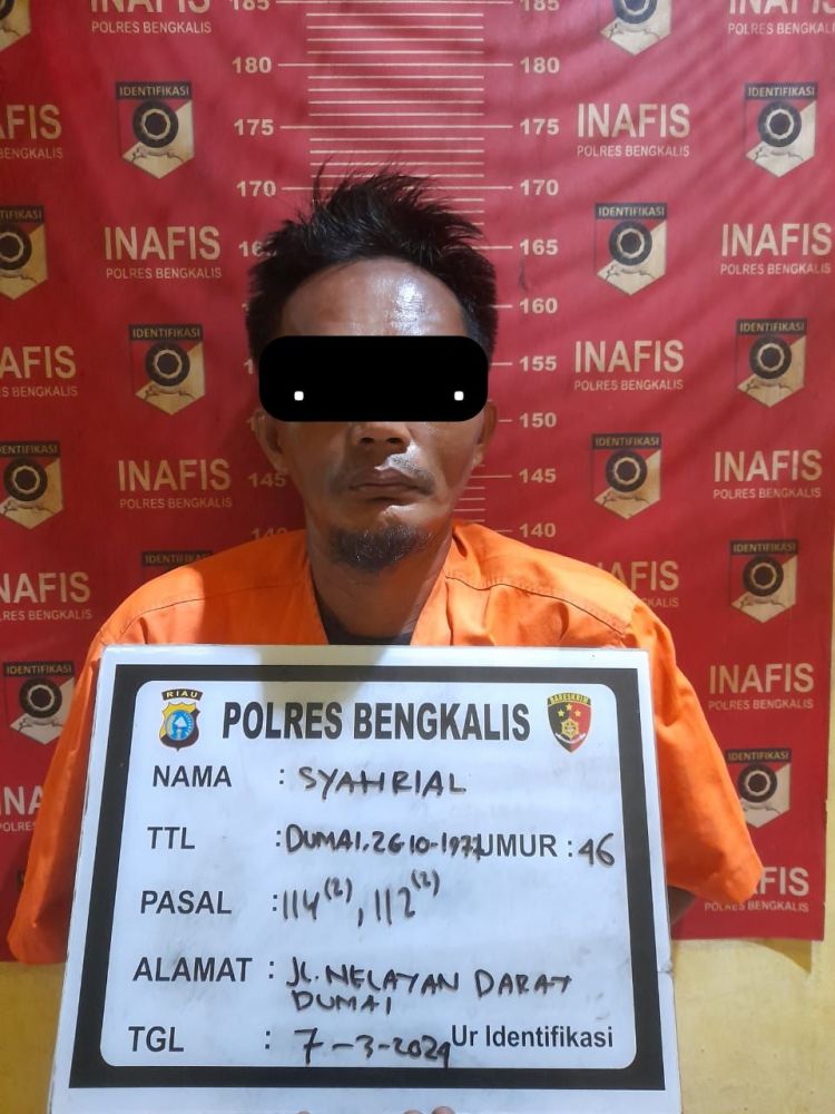 Polres Bengkalis Tangkap Kurir 2,6 Kg Sabu dan 551 Gram Kokain