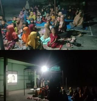 Forum Anak Lubuk Garam Gelar Nobar Bersama Santri