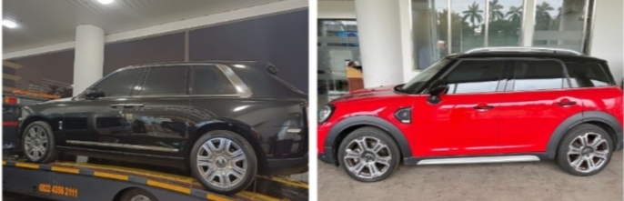 Dua Unit Mobil Mewah Milik Tersangka Perkara Komoditas Timah " HM" Disita