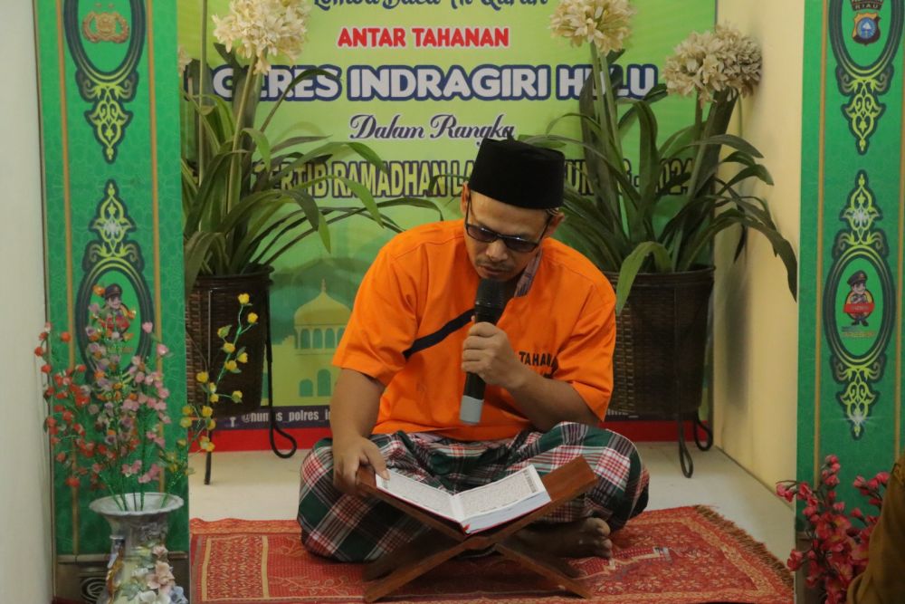 Semarak Ramadan, Sejumlah Tahanan Polres Inhu Ikut Lomba Baca Alquran