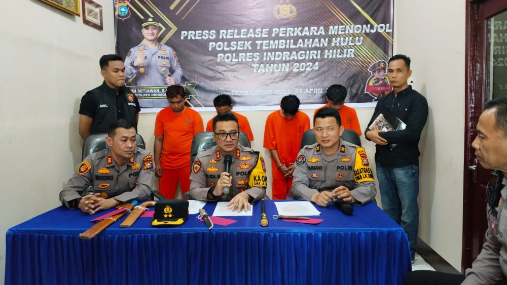 Viral di Media Sosial, Polisi Tangkap Empat Pelaku Begal di InhilÂ