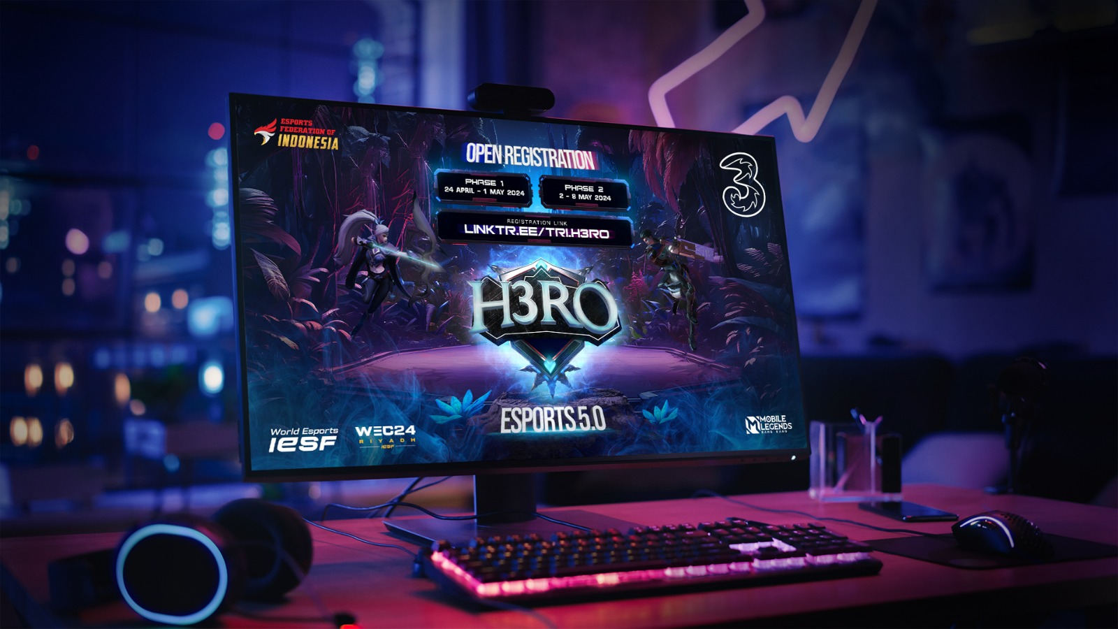 Konsisten Dukung Talenta Muda Esports Indonesia, Tri Kembali Gelar H3RO Esports 5.0Â