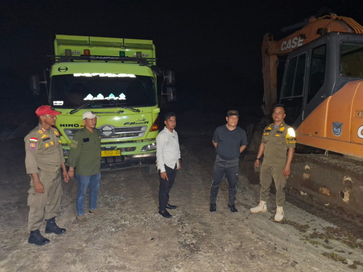 Tim Yustisi Hentikan Aktivitas Pertambagan Galian Golongan C di Desa Koto Tibun Kampar