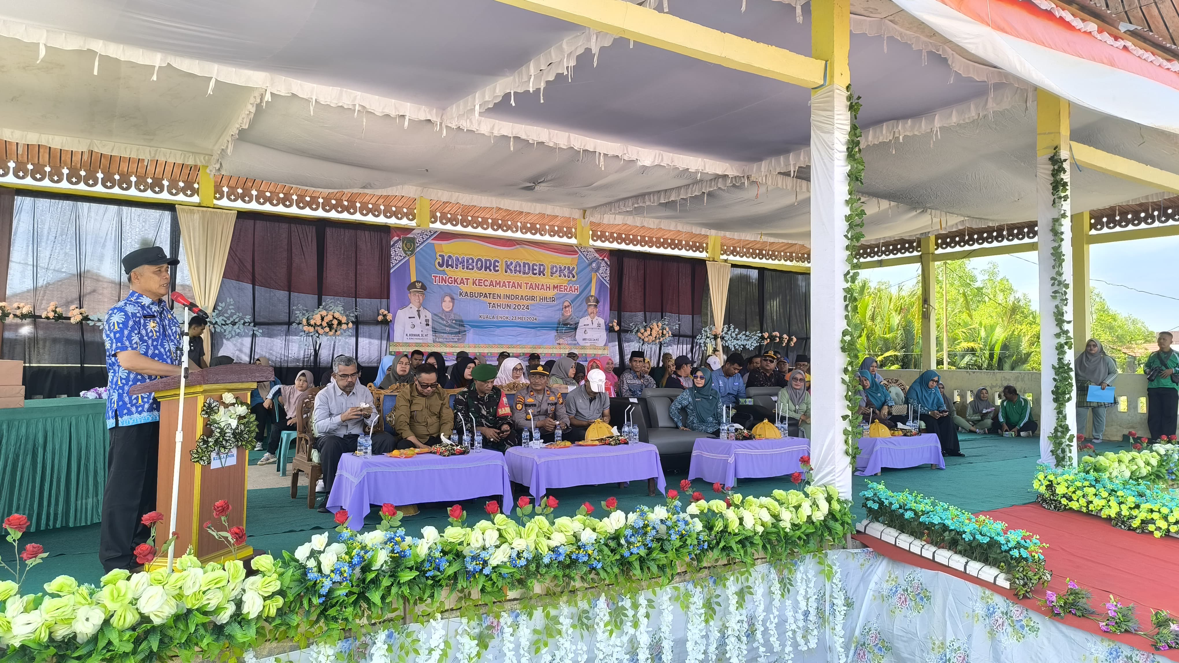 Pj Bupati Inhil Hadiri Jambore PKK Kecamatan Tanah Merah