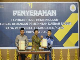 Kampar Terima Opini WTP Ke 8 Kali Berturut-Turut dari BPK RI Perwakilan Riau