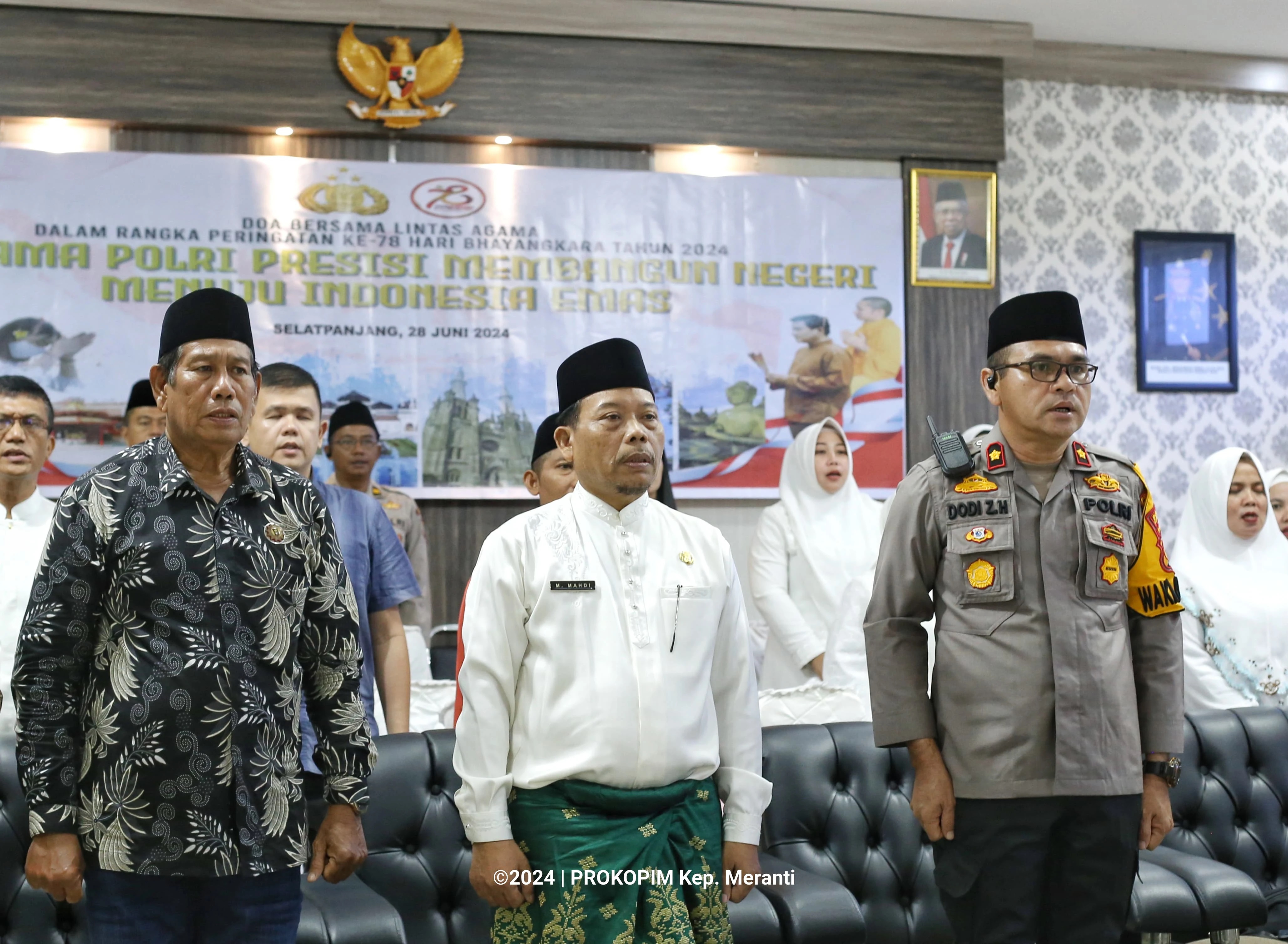 Plt Asisten I M. Mahdi Hadiri Doa Lintas Agama Hari Bhayangkara ke-78