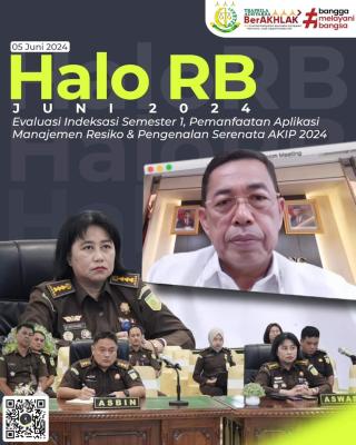 Aswas dan Plh Asbin Kejati Riau Mengikuti Halo RB Juni 2024 bersama Wakil Jaksa Agung Dr. SunartaÂ 